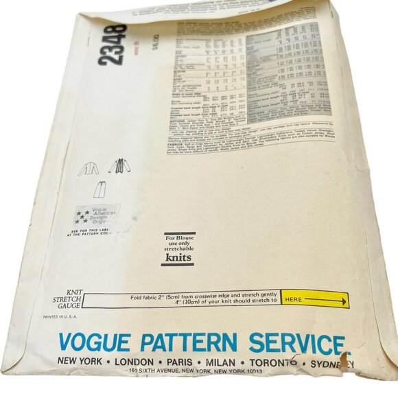 Very Easy Vogue 2348 Kasper Misses Jacket Blouse Skirt Size 8 Pattern Uncut - Picture 2 of 4